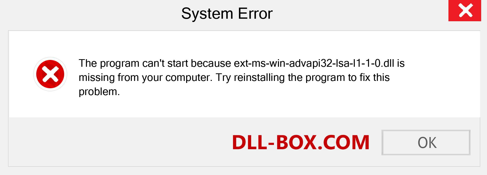  ext-ms-win-advapi32-lsa-l1-1-0.dll file is missing?. Download for Windows 7, 8, 10 - Fix  ext-ms-win-advapi32-lsa-l1-1-0 dll Missing Error on Windows, photos, images